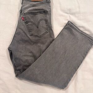 Levi’s ribcage straight ankle jeans in grey size 28